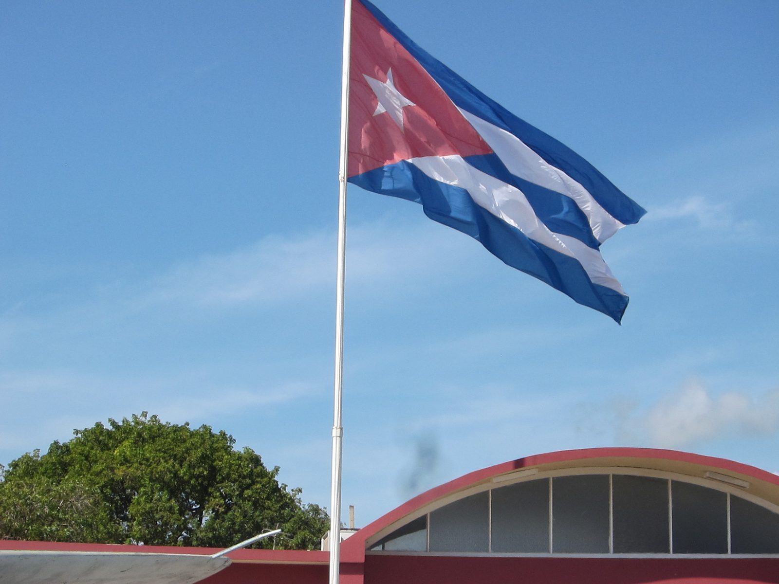 The Cuban flag at the Bay of Pigs site.